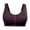 Burgundy01, variant on Holloyiver Women’s Cotton Wireless Bra Floral Front Button Closure Comfortable Snap Seamless Bra