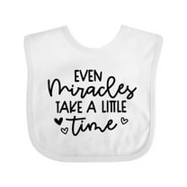 Inktastic Baby Even Miracles Take a Little Time Boys or Girls Baby Bib