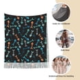 thumbnail image 6 of Cauagu Little Fish Skeleton Print Women Wrap Shawl tassels Scarves Retro Scarf 77.6"X28.3", 6 of 8