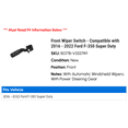 thumbnail image 2 of Front Wiper Switch - Compatible with 2016 - 2022 Ford F-350 Super Duty 2017 2018 2019 2020 2021, 2 of 2