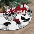 thumbnail image 3 of FMSHPON SkullRed Roses Xmas Christmas Tree Skirt Stand Mat for Holiday Party Decoration Indoor Outdoor 36 inches, 3 of 3