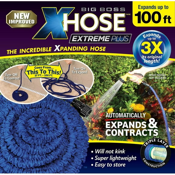 Big Boss XHose Extreme Plus 100 Ft – Ultra-Durable Expandable Garden Hose