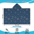 thumbnail image 2 of Blue Sun Moon Cloud Star Pattern Hooded Bath Towel，60"x35" for Ages 3 To 12 Kids, Quick Dry Lightweight Soft Microfiber Hood Beach Towel Cover Up for Kids, 2 of 7