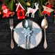 thumbnail image 5 of Bolsa para cubiertos navideña con estrella de cinco puntas, decoración navideña de 4 piezas, decoración no navideña, bolsa para cubiertos navideña muy versátil, 5 of 8