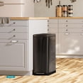 thumbnail image 4 of 12 Gallon Slim Kitchen Trash Can with Soft Close Lid, Step Pedal, Bag Tuck Band, and Removable Liner, Stainless Steel, Black, 4 of 5