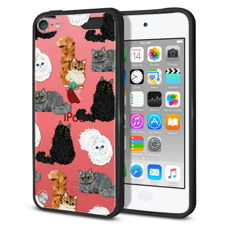 FINCIBO Slim TPU Bumper + Clear Hard Back Cover for Apple iPod Touch 5, Fluffy Haired (The Best Way To Cover Grey Hair)