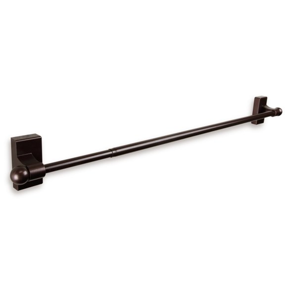 Contemporary Home Living 30" Brown Contemporary Magnetic Single Curtain Rod