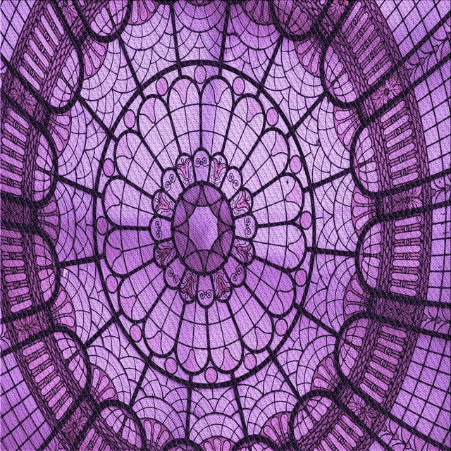 Ahgly Company Machine Washable Indoor Square Transitional Heliotrope Purple Area Rugs, 5' Square