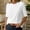*White, variant on ClodeEU Women's Crew Neck Elbow Sleeve T-Shirt,Solid Casual Relaxed Fit Tee Army Green,Women's Plus L