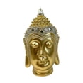 thumbnail image 4 of Estatua de cabeza de Buda, adorno de mesa, escultura religiosa coleccionable para gabinete Oro, 4 of 9