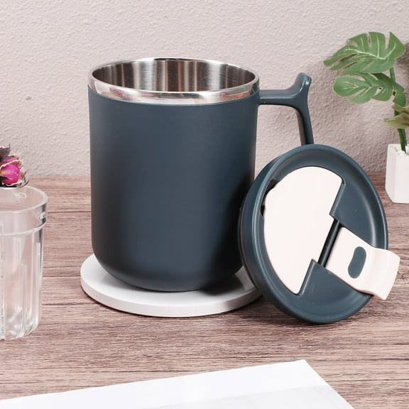 WHAMVOX Worgeous 1 Set Tea Cup Stainless Steel Loose Leaf Tea Mug Travel Steeper Coffee Tumbler with Lid Folding Spoon 401 to 500ml