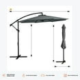 thumbnail image 4 of JEAREY 10ft Offset Hanging Outdoor Cantilever Patio Umbrella for Garden, Gray, 4 of 5