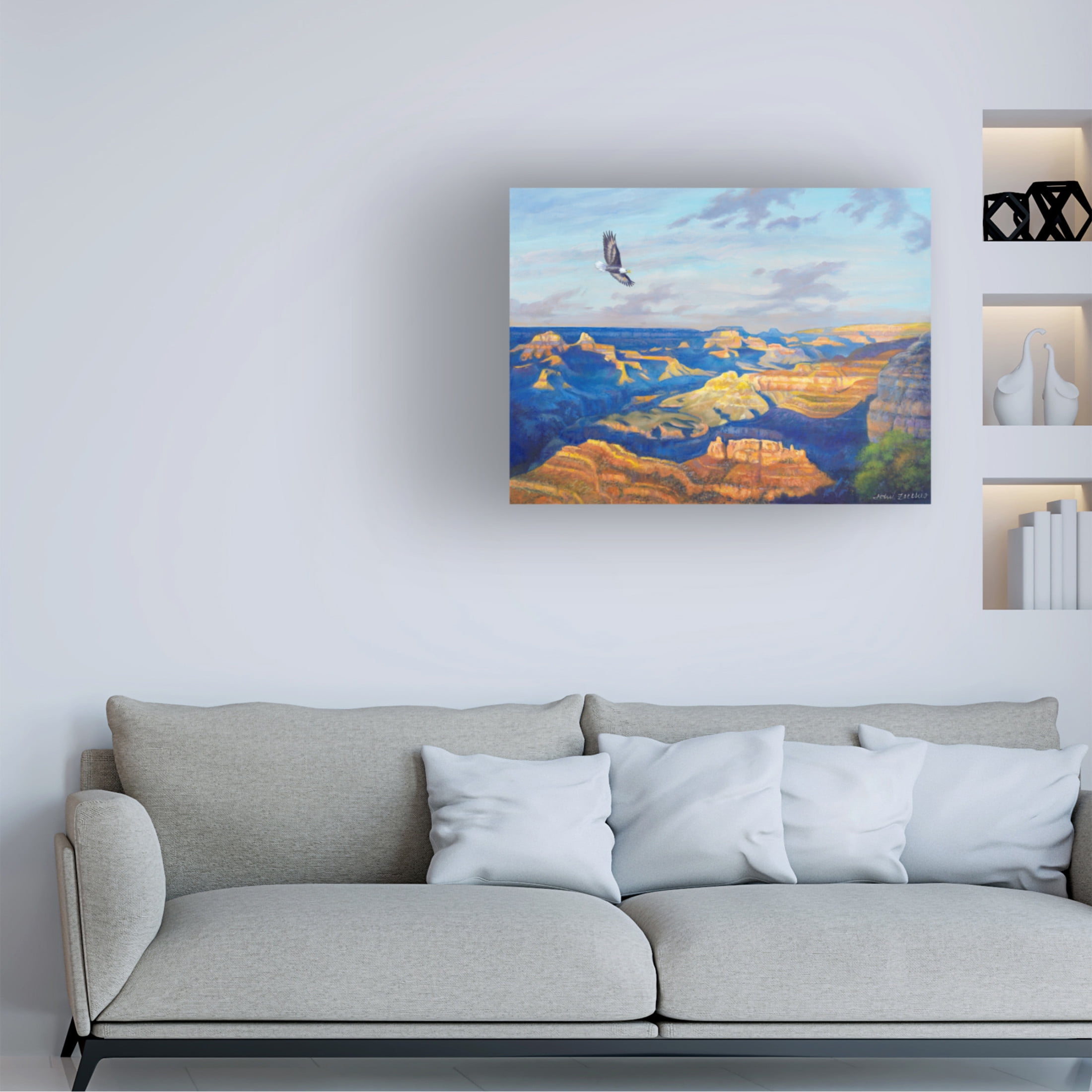 Canvas Wall Art - John Zaccheo 'Grand Canyon Vista' Wall Art for Living Room, Bedroom, or Office Décor by Trademark Fine Art - 32 x 24 Inches