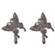 thumbnail image 1 of 2 ganchos de pared de hierro fundido vintage con forma de mariposa, acabado antiguo, de metal, para ropa, negocios, decoración con cabeza de animal, 1 of 5