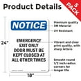 thumbnail image 2 of Emergency Exit Only Door Must OSHA Notice Vinyl Decal Label 24 Inch x 18 Inch - 5 Pack, 2 of 6