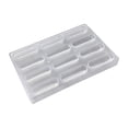 thumbnail image 2 of Linnome 12-Compartment Oval Rectangular Chocolate Mold, Transparent Plastic Baking Tool, White 10.83x6.89x0.98in, 2 of 7