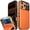 Orange, variant on Vena vCommute For Apple iPhone 17 Pro Case Wallet, Case with Stand Leather Card Holder [Military Grade Drop Protection], Red