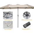 thumbnail image 5 of AECOJOY 15x9ft Double-Sided Patio Umbrella Outdoor Market Umbrella Large Umbrella Table Umbrellas with Crank Air Vents for Deck Pool Patio (1.9" Pole, Orange), 5 of 14