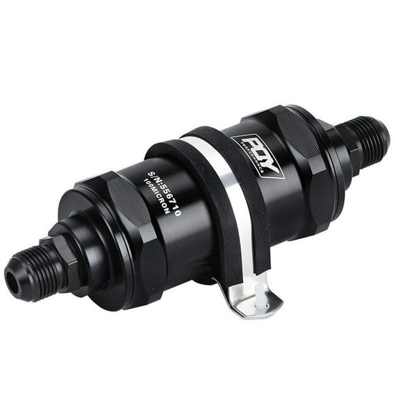 Universal Filter BLACK AN10 Inline Fuel Filter E85 Ethanol with 100μm (0.1MM) Stainless Steel Element