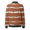 thumbnail image 4 of Women Casual Jackets Floral Print Long Sleeve Zip Up Bomber Jackets Fall Winter Collar Lightweight Loose Outerwear Coat Z002-Brown M, 4 of 5