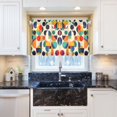 thumbnail image 5 of Yayeee Kitchen Curtains Tier Pair Light Filtering 27"x36" Rod Pocket Short Cafe Window Panel, Green Geometric, 5 of 7