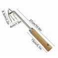 thumbnail image 2 of Stainless Steel V-Shape Weeder Tool - 10.6 Inch Wooden Handle Weed Puller, Weeding Artifact Uprooting Weeding Tool for Garden Yard Farm Weed Removal, 2 of 6