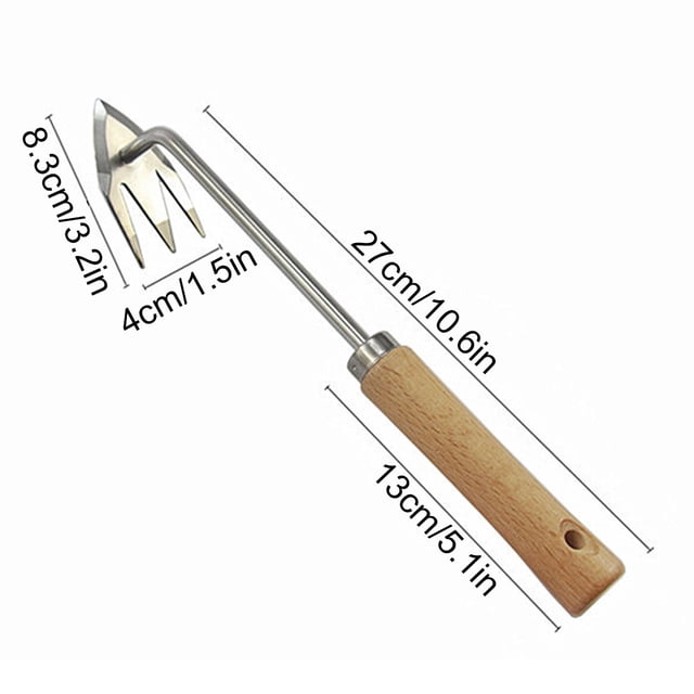 Weeding Tools For Garden Stainless Steel V-Shaped Hand Weeder With Non-Slip Ergonomic Handle 10 in
