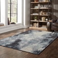 thumbnail image 3 of 3' X 5' Navy And Ivory Abstract Power Loom Stain Resistant Area Rug, 3 of 7