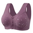 thumbnail image 5 of Bras for Women Plus Size Embroidery Lace Full Coverage Wireless Push Up Non Padded Everyday Minimizer Bra,Pink 1,36 B, 5 of 5