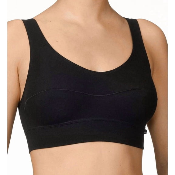 Women's Calida 02138 Elastic Bralette Soft Bra (Black M)