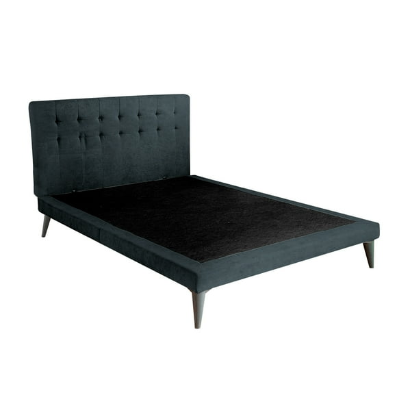 Cama Individual con Cabecera Livy Tapizada Color Gris