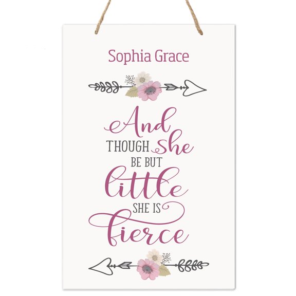 LifeSong Milestones Personalized Wall Decor For Nursery Girls Bedroom Rope Hanging Wall Art Decoration