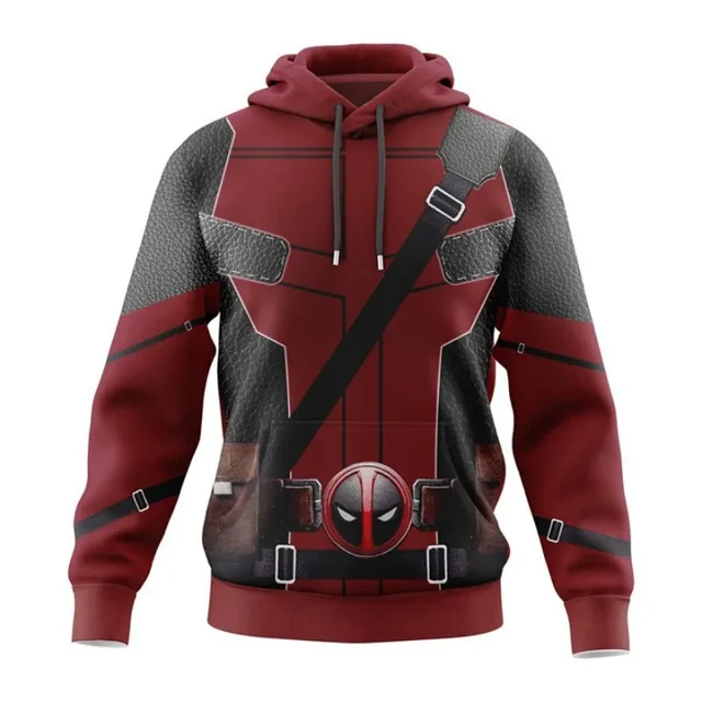 Sudadera con capucha de la película Deadpool Wolverine (2024), disfraz de superhéroe para mujer y hombre, con estampado 3D para Halloween y Navidad.