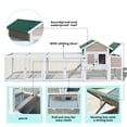 thumbnail image 3 of Aukfa 122" Large Chicken Coop Wood 2 Tier Chicken Run Cage w/ Nest Box for Outdoor, Backyard, Gray, 3 of 9