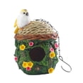 thumbnail image 3 of Casa para pájaros de resina, casas para pájaros con anidación de pájaros, casa decorativa para pájaros para de aves en el patio, 3 of 8