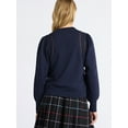 thumbnail image 3 of Free Assembly Women's French Terry Sweatshirt with Lace Inset and Long Puff Sleeves, Sizes XS-XXL, 3 of 5