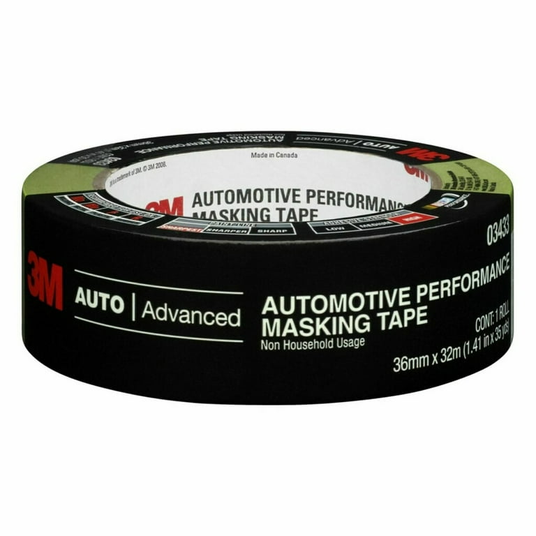 3M 233+ Automotive Refinish Masking Tape, 36mm x 32m, 1 Roll