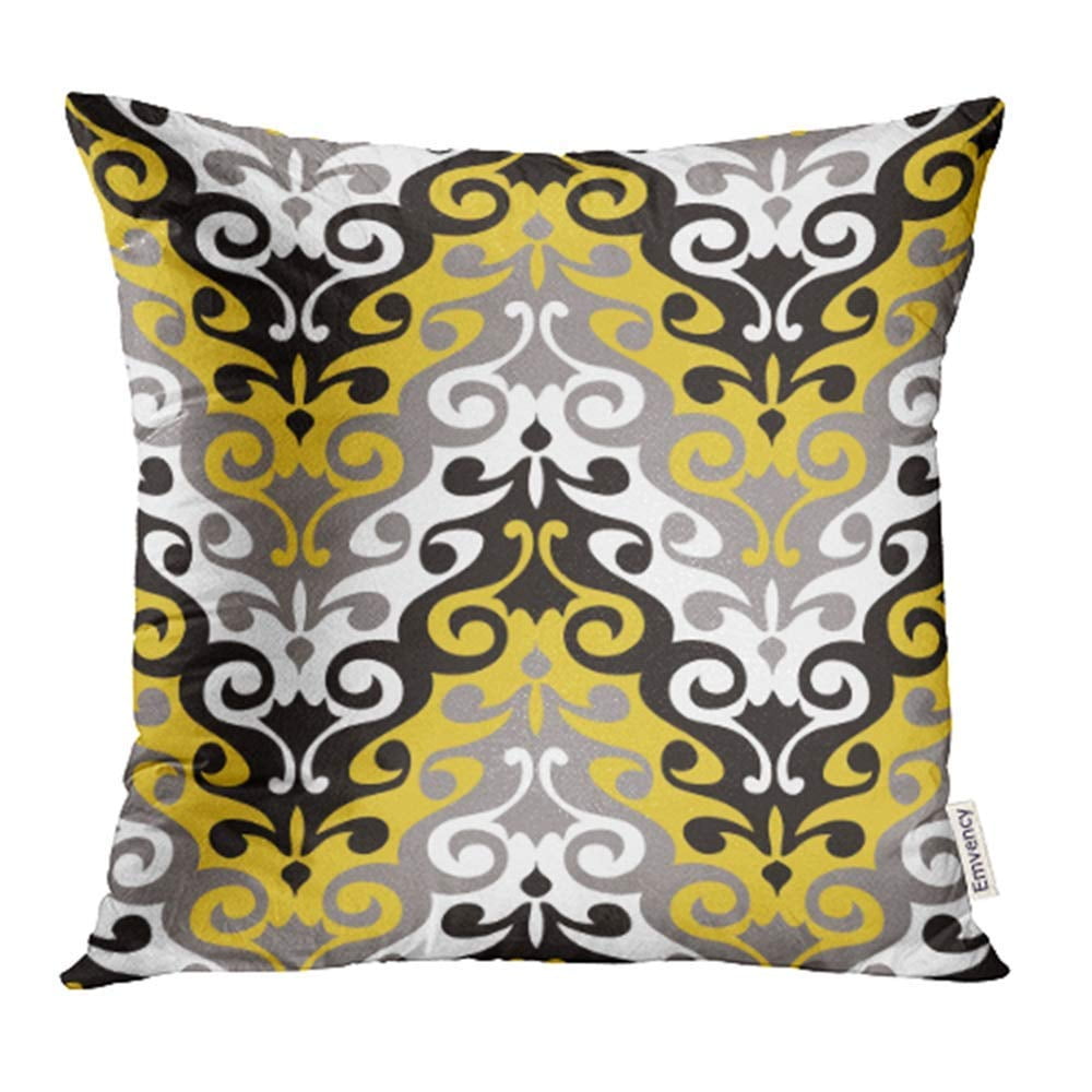 BSDHOME Damask Abstract Ornamental Chevron Pattern Curve Pillow Case