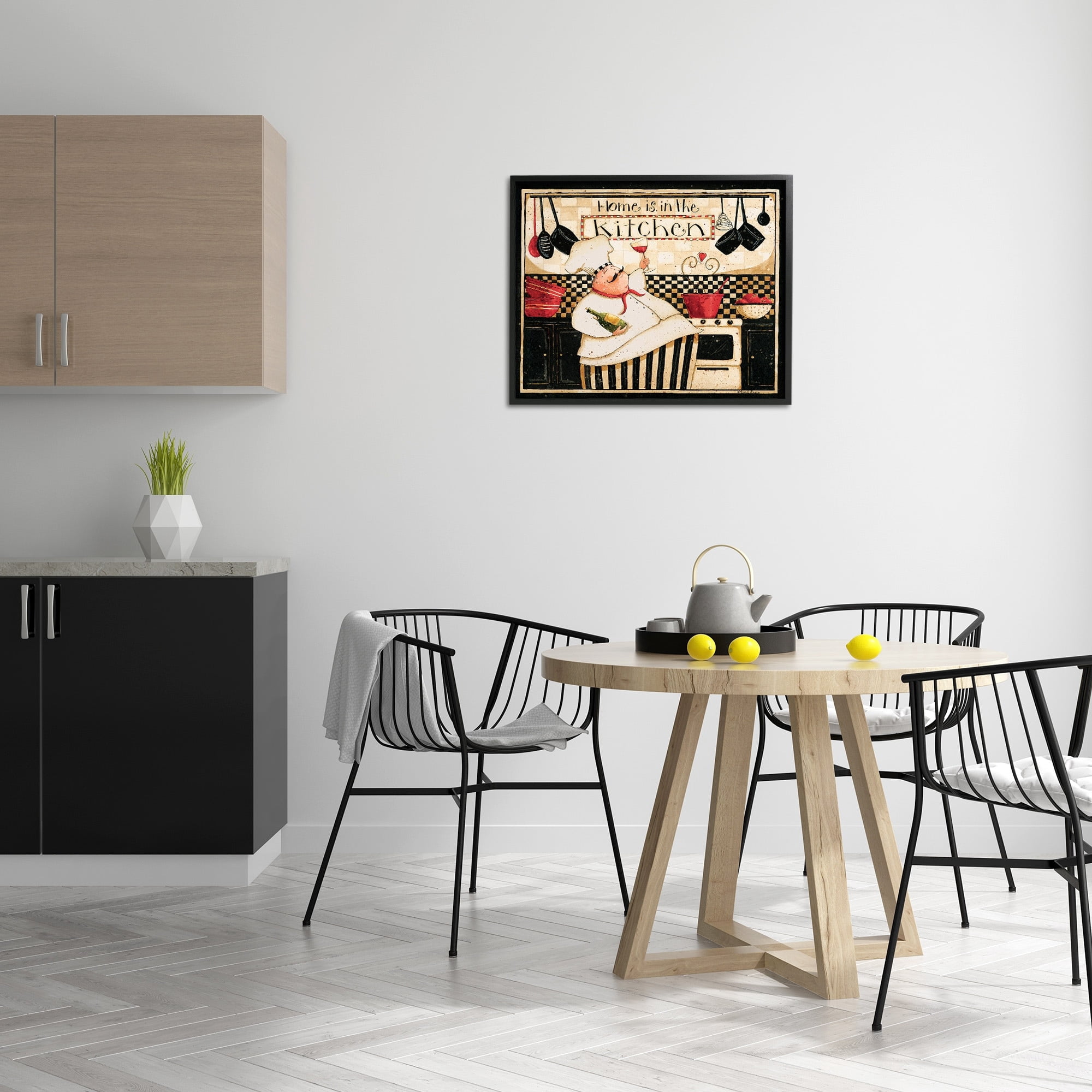 Stupell Industries Home is in the Kitchen with Happy Chef Illustration Designed by Dan DiPaolo