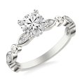 thumbnail image 2 of Oryn Jewel 1.8 Ct Round Cut Lab Created Diamond Hidden Halo And Bezel Mixed-Shape Engagement Ring - 14K White Gold Over Ring for Women - Diamond Solitaire Rings for Women's - Promise Ring, 2 of 6