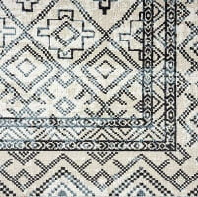 Everwash™ Treasure Cambria Southwest Geometric Machine Washable Area Rug, Beige/Navy Blue, 6'6"x9'2"