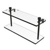 Foxtrot Collection 16-in Two Tiered Glass Shelf in Oil Rubbed Bronze