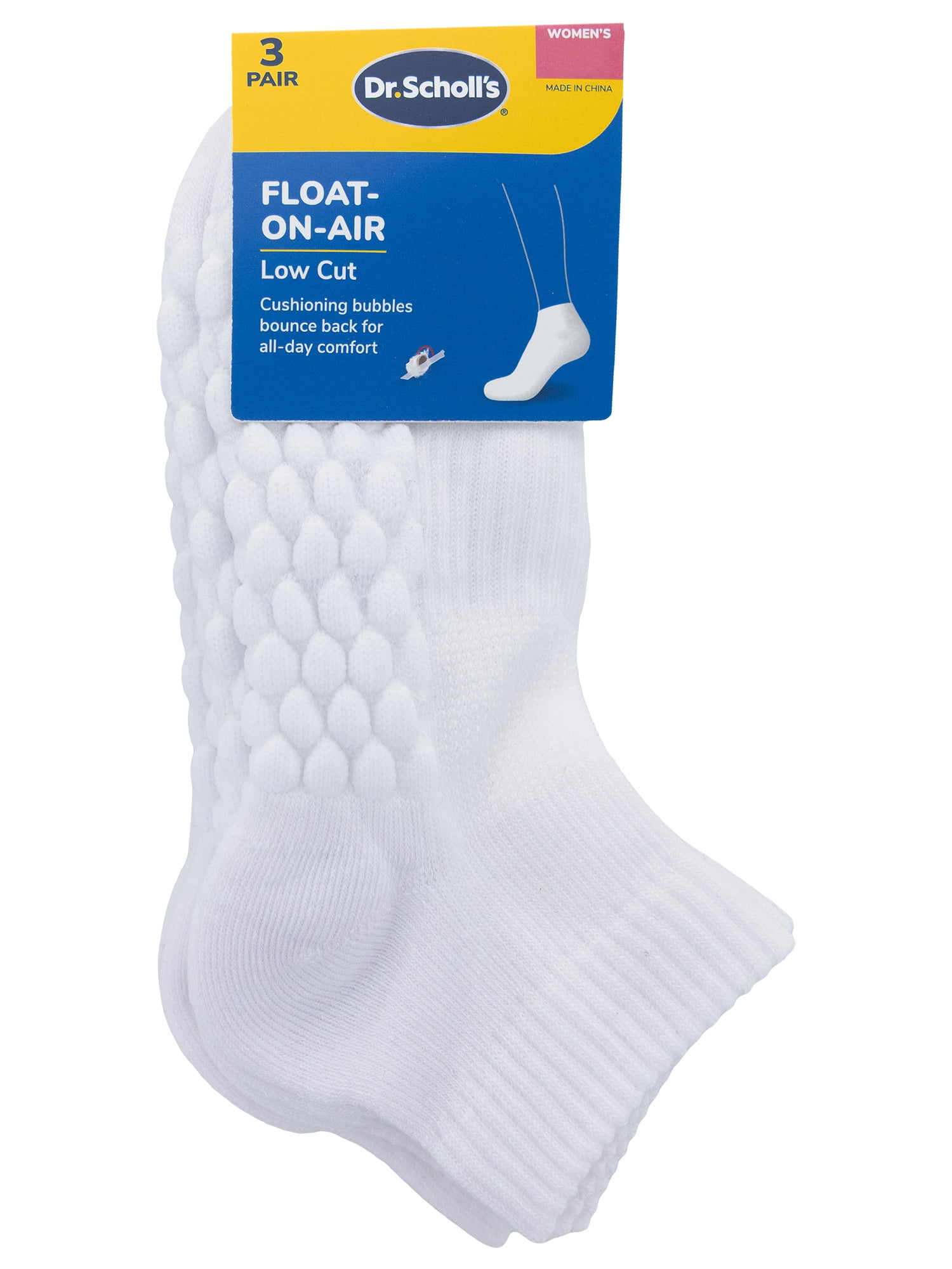 Dr. Scholl's Women's Lowcut Float on Air Socks, 3 Pack, Size 4-10