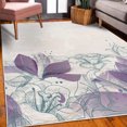 thumbnail image 3 of Flower Decorative Rug, Retro Floral Background Hibiscus Silhouettes Dramatic Romantic Nature Art, Quality Carpet for Bedroom Dorm and Living Room, 6 Sizes, Grey Pink, by Ambesonne, 3 of 4