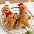 thumbnail image 4 of Gingerbread Man Doll Christmas Hanging Pendant Cute Plush Christmas Tree Decoration Wreath Elf Christmas Gift Festive Supplies (Wreath), 4 of 7