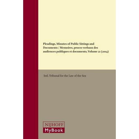 Pleadings, Minutes of Public Sittings and Documents/ Mï¾ moires, Procï¾ s-verbaux Des Audiences Publiques Et Documents 2014: The M/V