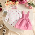 thumbnail image 4 of CAICJ98 Baby Girl Clothes Fall Winter Outfit Long Sleeve Ruffle Romper Plaid Skirt Bow Headband 3 Pcs Set (Pink,9-12 Months), 4 of 8