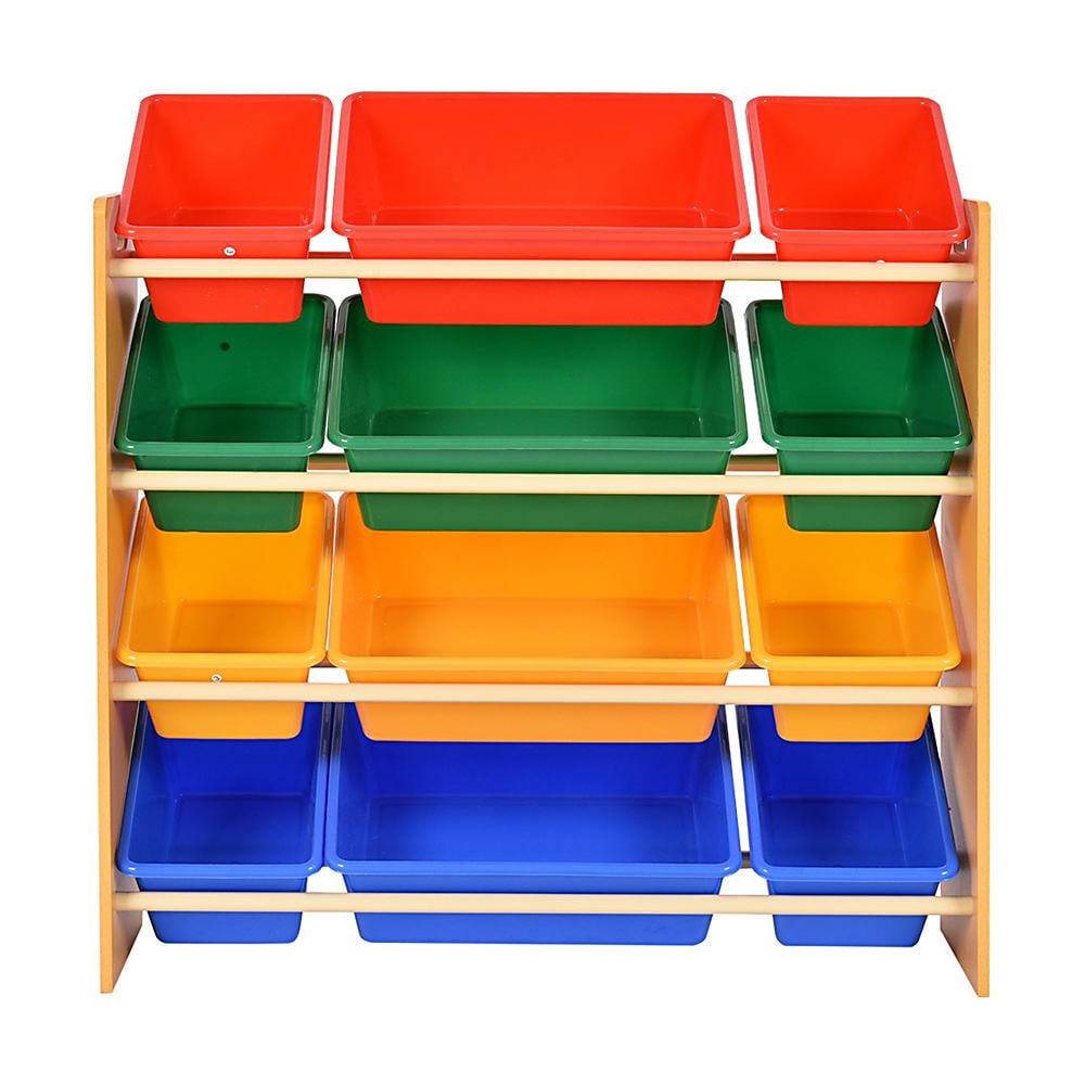 SortWise ® Kids Toy Storage Organizer 12 Plastic Bins Kids Bedroom ...