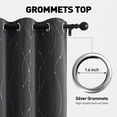 thumbnail image 3 of Blackout Curtains 52 x 84 inch, Thermal Insulated Black Curtains Set of 2 Panels, Noise Reduce Room Darkening Drapes for Bedroom, Living Room, Privacy Protection & Energy Saving, Gray with Priting, 3 of 8