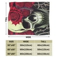 thumbnail image 3 of DouZhe Ultra-Soft Micro Fleece Lightweight Flannel Bed Blanket, Horror Gothic Death Skull Roses Print Cozy Warm Throw Blankets, 60"x50", 3 of 7
